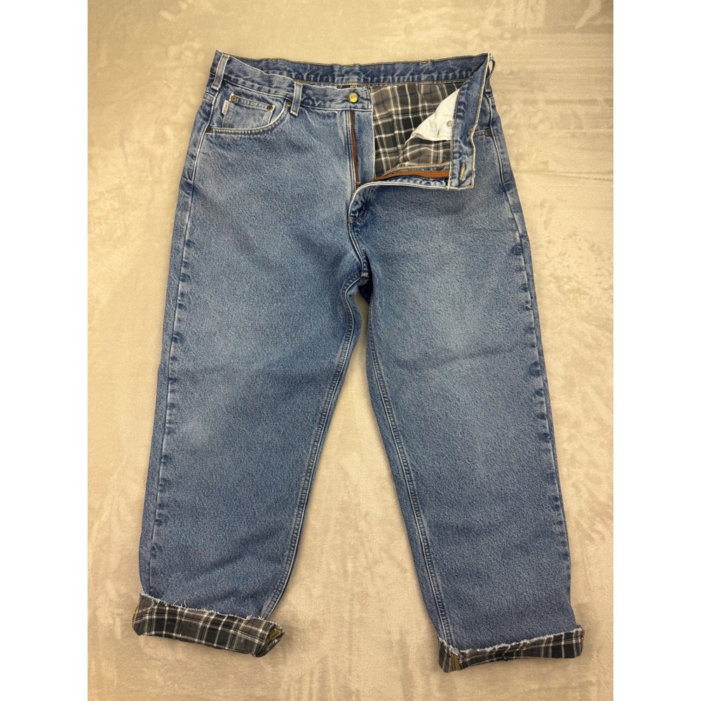 Carhartt Flannel‎ Lined Jeans B172 DST Mens 38x32 (Fit 36x29) Relaxed Fit Y2K